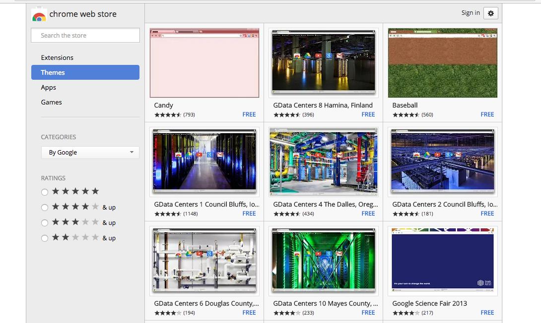 webstore google chrome themes